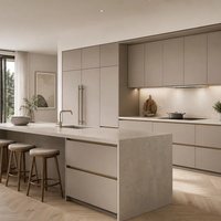 Meubles de cuisine modernes en panneaux de bois sur mesure, armoires pour toute la maison, portes en bois massif, meubles de rangement de luxe, fabricant OEM ODM
