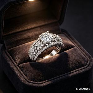 Bague de mariage personnalisée en or massif S925/10K/14K/18K avec diamant rond brillant de 1 carat cultivé en laboratoire, qualité VVS-VS - Product Image 4