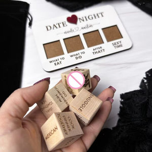 After Dark Edition Date Night <span class=keywords><strong>Juego</strong></span> de dados de madera Productos <span class=keywords><strong>sexuales</strong></span> de madera reutilizables para parejas Aniversarios Cita Noches - Product Image 3