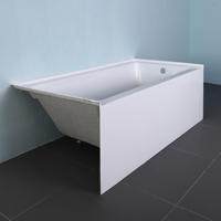 Taille 60 "x 32" Alcove Baignoire à remous en acrylique moderne Jupe simple Tablier Portable Trempage Bain à remous pour salle de bain