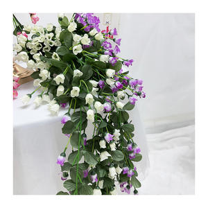 ดอกตูมเล็กๆ QYYM-39ถูกแขวนในฝัน2ช่อดอกไม้ผ้าไหมเทียมแขวนผนังดอกกุหลาบเถาวัลย์ฉากหลังสำหรับจัดงานแต่งงานในสวน - Product Image 5