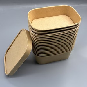 Bol rond jetable en papier kraft, étanche, 500 ml-1300 ml, biodégradable, pour plats à emporter, nouilles chaudes, riz - Product Image 3