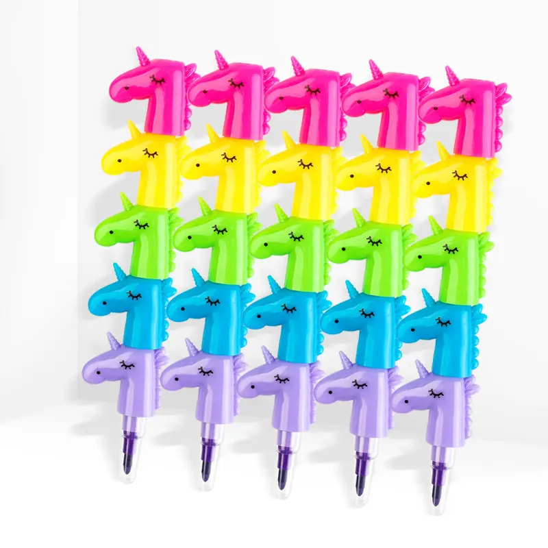 Gran oferta crayón de empalme para niños creativo DIY bloque de construcción crayón 5 colores unicornio pintado a mano conjunto de graffiti conjunto de crayones