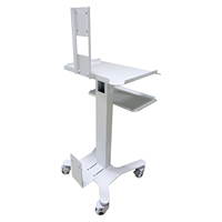 Chariot mobile pour scanner intra-oral dentaire en acier inoxydable avec prise et plateau pour ordinateur portable pour clinique dentaire et hôpital