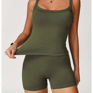 G Top Brushed Vest Fitness Wear Bra <strong>High</strong> Impact Supportive Sports <strong>Underwear</strong> Camisole Back Yoga Tank Top - Product Image 3