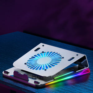 Support de refroidissement pour ordinateur portable le plus vendu en gros, tapis de refroidissement pour ordinateur portable en alliage d'aluminium avec effet RGB, 4 ports USB et ventilateur, en stock ou OEM - Product Image 6