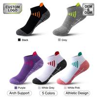Chaussettes de sport basses personnalisées avec logo, soutien de la voûte plantaire et languette de talon, pour la course et la gym, pour hommes et femmes, OEM ODM, vente en gros