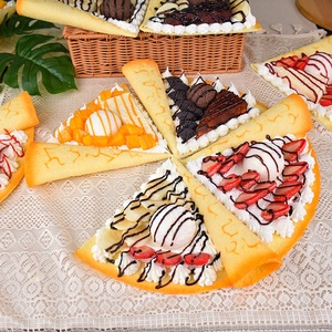 Crêpe Artificielle Alimentaire <span class=keywords><strong>Faux</strong></span> Pancake Pie Affichage <span class=keywords><strong>Faux</strong></span> Café Gaufre Accessoires Crème Glacée Brunch Crêpes Doux Fruit Dessert Fromage Modèle - Product Image 3