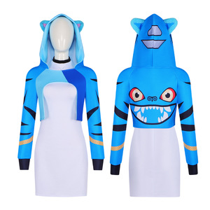 Star's Edge K-Pop Demon Cat Cosplay Hoodie Blue Tiger Costume - Product Image 4