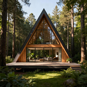 Casa Prefabricada Triangular en Forma de A, Resistente al Viento y a la Corrosión, Cabaña Modular Aislada, <span class=keywords><strong>Hotel</strong></span> de Camping para Resorts en la Selva <span class=keywords><strong>Tropical</strong></span> - Product Image 1