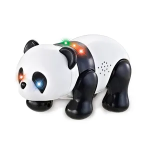 Elektrik simülasyon hayvan oyuncak karikatür 3D Panda oyuncak elektrikli ışık ve ses ile tarama