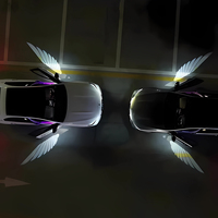 2025 Venta caliente coche alas de Ángel Luz de bienvenida LED chasis proyector modificado iluminación decorativa manta alas luz láser