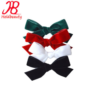 Fiocchi in Velluto Rosso Mini Personalizzati all'Ingrosso, Solo Fascia o Clip per Neonati/Bambini - Product Image 1