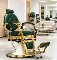 Chaise de barbier hydraulique pliable ergonomique avec siège en métal, design contemporain, mobilier de salon commercial portable