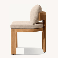 Table de chaise de salle à manger d'extérieur moderne Ensemble imperméable léger et durable en teck Construction Villa Jardin Restaurant Cour Hôtel