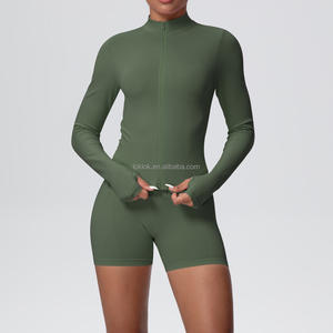 Ensemble de vêtements de sport pour femmes, 4 pièces, veste de yoga zippée, taille élastique légère, séchage rapide, respirant - Product Image 2