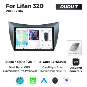 DUDUAUTO para Lifan <span class=keywords><strong>320</strong></span> 2008-2014, Sistema Multimedia Android Modificado para Auto, Bluetooth, Navegación, Carplay, Pantalla de Visión Trasera - Product Image 4