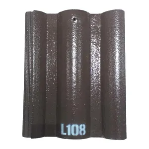Bent roof tile brown color coated concrete or cement home application roof tile
