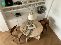 Table basse moderne en marbre personnalisée StoneSun Premium, meubles de salon en pierre pour villas, appartements et usage domestique