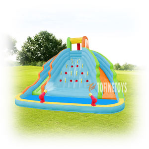 Trampolín de agua inflable de doble tobogán para Parque Acuático con tobogán y piscina para niños, juego de verano - Product Image 4