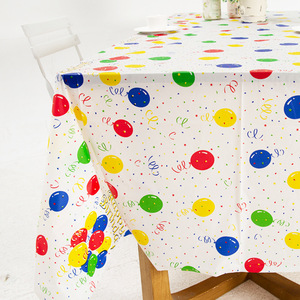 DAMAI Colorful <b>Balloon</b> Disposable Plastic Tablecloth Birthday Party Decor Party Table Decor Supplies Festive Table Accessory - Product Image 3