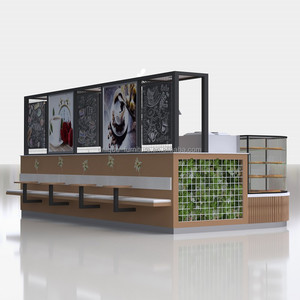 Vitrine à pizza en bois avec décoration en herbe verte, design de stand à pain, <span class=keywords><strong>kiosque</strong></span> à crêpes moderne, armoire à vendre - Product Image 2