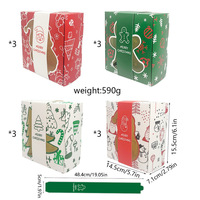 Boîte à bonbons de Noël transfrontalière carrée en carton blanc avec fenêtre en PVC, boîte à biscuits, boîte à pâtisserie, boîte cadeau