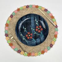 Set de table rond en paille tressée sur le thème de l'automne, décoration bohème pour la maison, idéal pour le dîner de Thanksgiving, le festival de la récolte et les repas familiaux décontractés