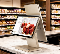 Système de point de vente à double écran 15,6 pouces avec Intel I3/I5/I7 Android Windows Bluetooth/Wi-Fi Garantie 1 an pour caisse enregistreuse de supermarché