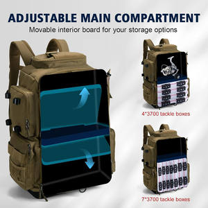 Sac à dos de pêche gratuit avec porte-canne et porte-boissons, sac à pêche pour équipement de pêche, sac à bandoulière de pêche de qualité supérieure - Product Image 3