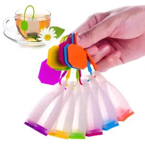 OEM/ODM 2.3*1.6inch Vermelho Amarelo Verde cor coladores de te Personalizado Silicone Chá Infusor Loose Leaf Tea Filter Bags Coador