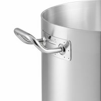 Marmite à soupe en aluminium de qualité commerciale, 20-50L, grandes marmites à soupe et à bouillon en aluminium avec marquages en litres pour la restauration