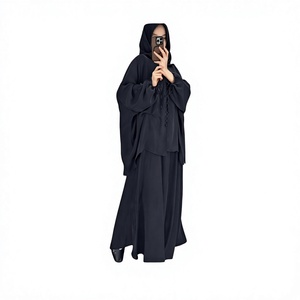 Ensemble de robe Abaya élégante pour femmes musulmanes, manches longues, longueur cheville, coupe ample, tenue pour Ramadan et Eid - Product Image 4