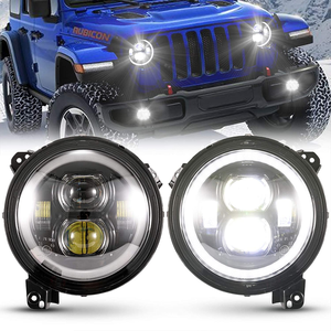 ไฟหน้า LED ทรงกลมขนาด 9 นิ้ว รุ่นใหม่ ADT พร้อมวงแหวน Halo DRL สำหรับรถมอเตอร์ไซค์ JK TJ CJ JL ไฟหน้า RGB Halo Ring LED Angel Eye - Product Image 3