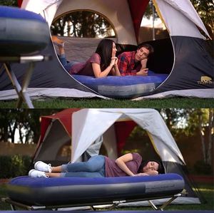 Matelas pneumatique pliable classique Downy bleu pour le camping et la sieste - Product Image 2