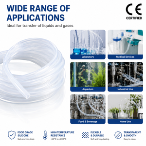 <span class=keywords><strong>Tubo</strong></span> de <span class=keywords><strong>Silicona</strong></span> de Grado Alimenticio, Altamente <span class=keywords><strong>Transparente</strong></span>, Inodoro y Resistente al Calor, para Transporte de Aire - Product Image 4