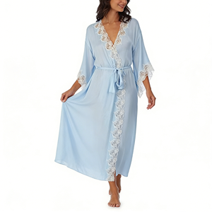 Nuovo Arrivo Beefey: Pigiama Avvolgente da Donna alla Moda, Liscio e Traspirante, con Design in Pizzo Frontale, Elegante e Glamour, Lunghezza Intera - Product Image 1