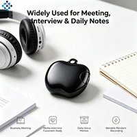 Enregistreur vocal portable Q36 avec cordon, ultra-léger (8,7 g), 32 Go, 24 heures d'enregistrement de mémos vocaux pour cours, conférences et usage quotidien