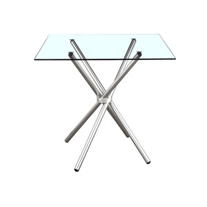 Chất Lượng Cao Kim Loại Vòng Rõ Ràng Glass Top Thức Ăn Nhanh Nhà Hàng Bảng Và Ghế Vòng Ghế Ăn Cho Nhà - Product Image 5