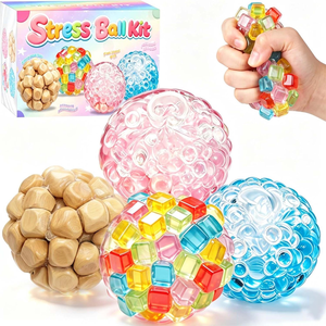Balles anti-stress croquantes et sonores, ensemble de jouets sensoriels texturés effet slush, jouets anti-stress pour enfants et adultes, jouets sensoriels à presser - Product Image 1