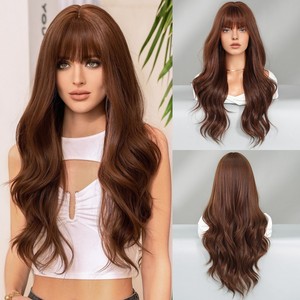 Perruque synthétique Lolita marron bouclée naturelle de 75 cm, résistante à la chaleur, pour cosplay, fête d'Halloween, style <span class=keywords><strong>anime</strong></span>, vente en gros - Product Image 2
