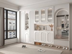 Mueble de Entrada de Madera Maciza JINGSHUN con Perchero, 5+ Cajones/Estantes, Certificado CE, Diseño Francés Moderno, Ahorro de Espacio para Sala de Estar - Product Image 3