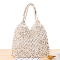 Sacs de plage en corde de coton faits à la main pour femmes Vintage Crochet macramé sacs à main pochette réutilisables de conception Simple sacs à main pour dames