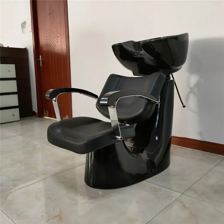 Dongpin baskom plastik sampo portabel hitam, dengan tangki air, peralatan perawatan dan penataan rambut tanpa kursi untuk penggunaan Salon kecantikan