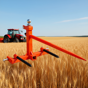 Pico para Heno Naranja para Tractor, Accesorio de 49 Pulgadas con Capacidad de 1600 Libras, Enganche de Tres Puntos con Picos Estabilizadores, Alta Productividad - Product Image 2