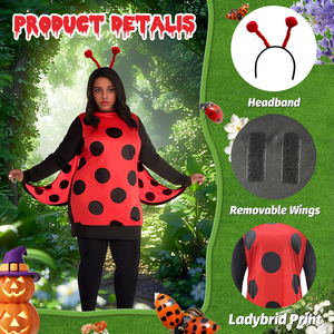 <span class=keywords><strong>Disfraz</strong></span> <span class=keywords><strong>de</strong></span> <span class=keywords><strong>Mariquita</strong></span> para <span class=keywords><strong>Mujer</strong></span> Talla Grande, Falda <span class=keywords><strong>de</strong></span> Lunares Rojos y Negros, Diadema con Antenas, <span class=keywords><strong>Disfraz</strong></span> <span class=keywords><strong>de</strong></span> Halloween, Cosplay, Fiesta, Carnaval - Product Image 4