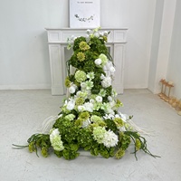 Witte Cascade Kunstbloemenarrangement Bruiloft Achtergrond Zijden Rozen Orchideeën Bloemrij voor Bruiloft Haarddecoratie
