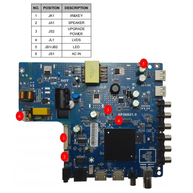 JHT Best-selling 55-inch Led TV Motherboard Lcd TV Motherboard Cost-effective Replacement Spare Parts for TV Repair