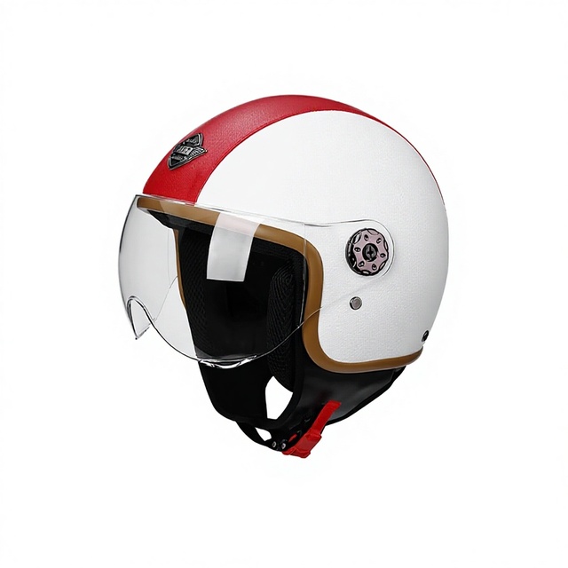 [Custom] Cross-Border Motorcycle Helmet Electric Vehicle Riding Helmet Prince Retro Unisex Half Helmet Personalized Clear Visor