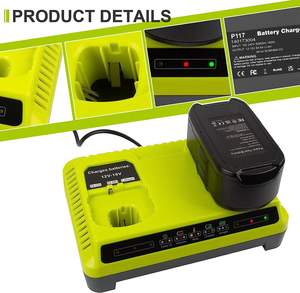 Chargeur P117 pour Ryobi 18v Chargeur rapide double <span class=keywords><strong>chimie</strong></span> Li-ion <span class=keywords><strong>Ni</strong></span>-CD <span class=keywords><strong>Ni</strong></span>-MH 12V-18V pour batterie Ryobi P100 P102 P103 - Product Image 5